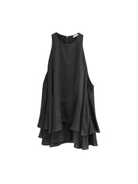 Ärmelloses Chiffon-Top mit Volants