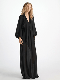 Soft Shimmer Maxikleid mit Schaldetail
