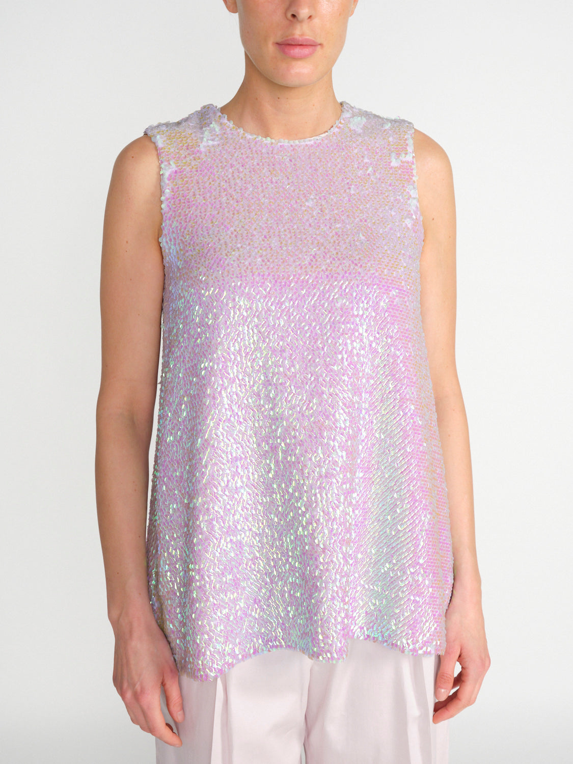 Ärmelloses Pailletten Top