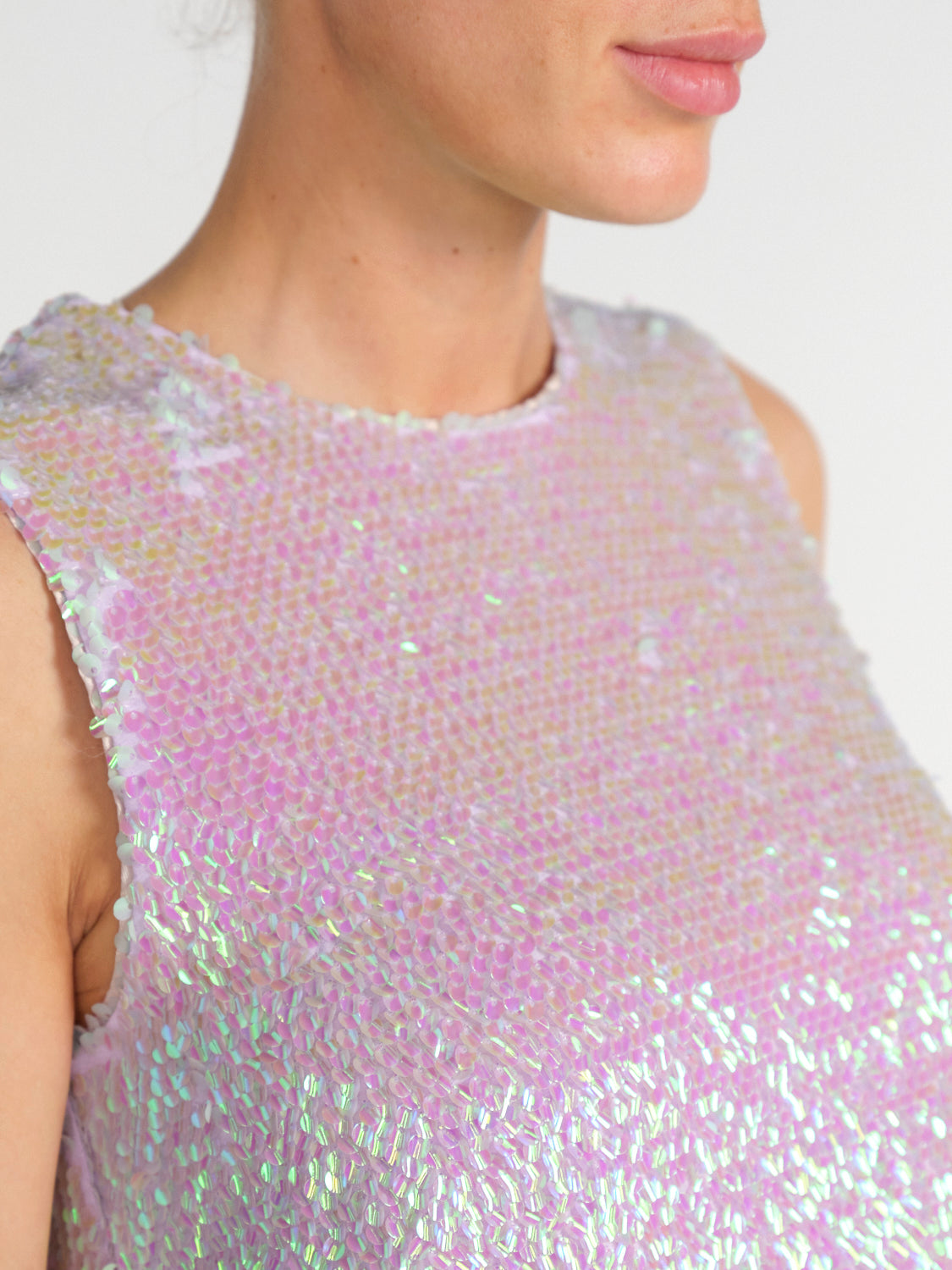 Ärmelloses Pailletten Top