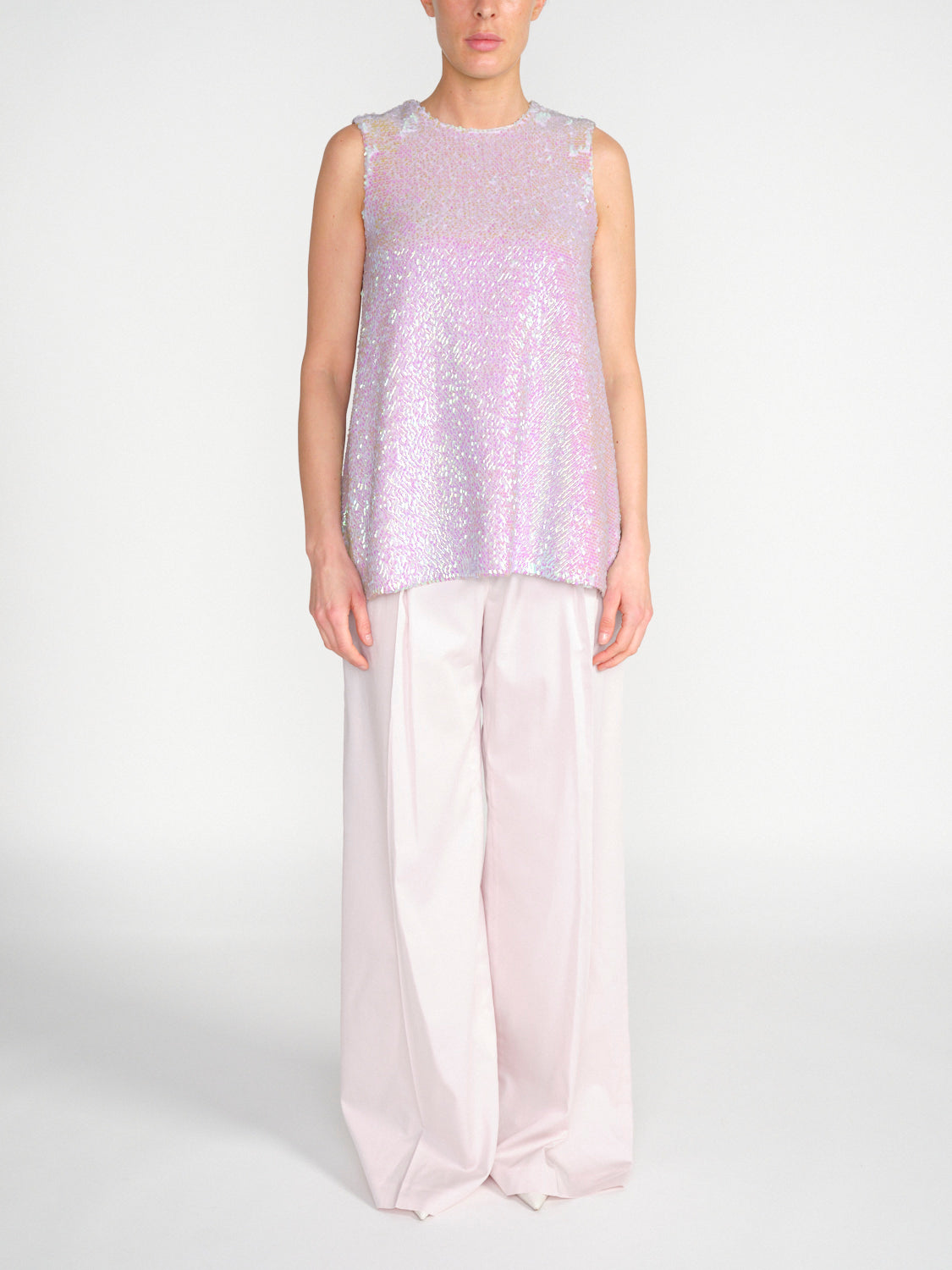 Ärmelloses Pailletten Top
