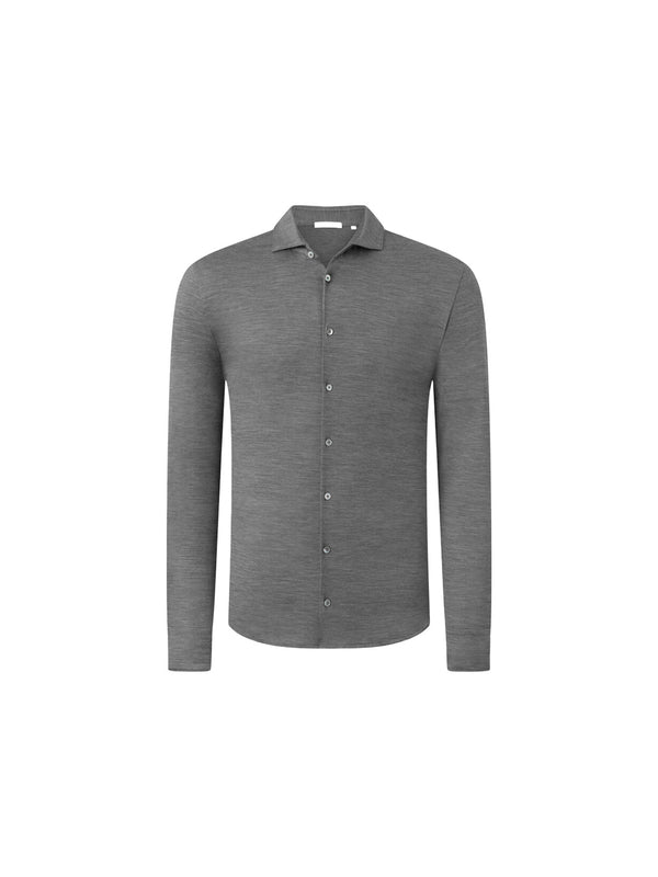 Otis – Melliertes Hemd aus Merinowolle