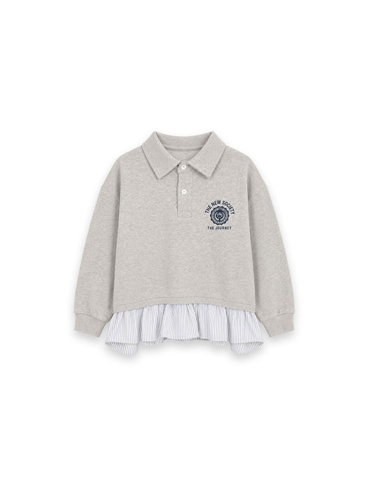 Pullover Kleid mit Streifen und Print
