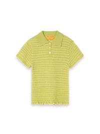 Smocked Polo T-Shirt mit Kragen