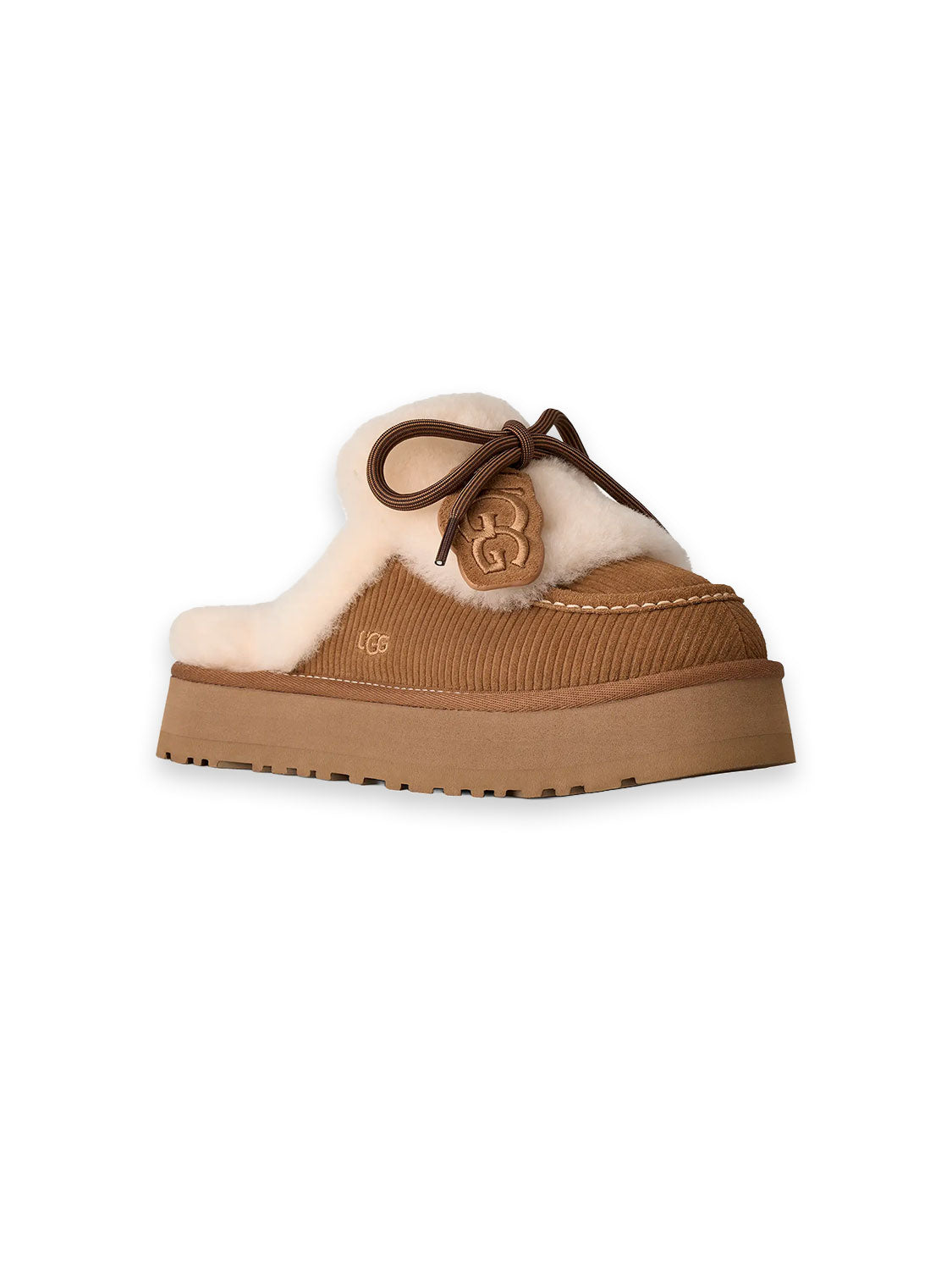 UGG Disquette Heritage Slippers aus Cord & Lammfell