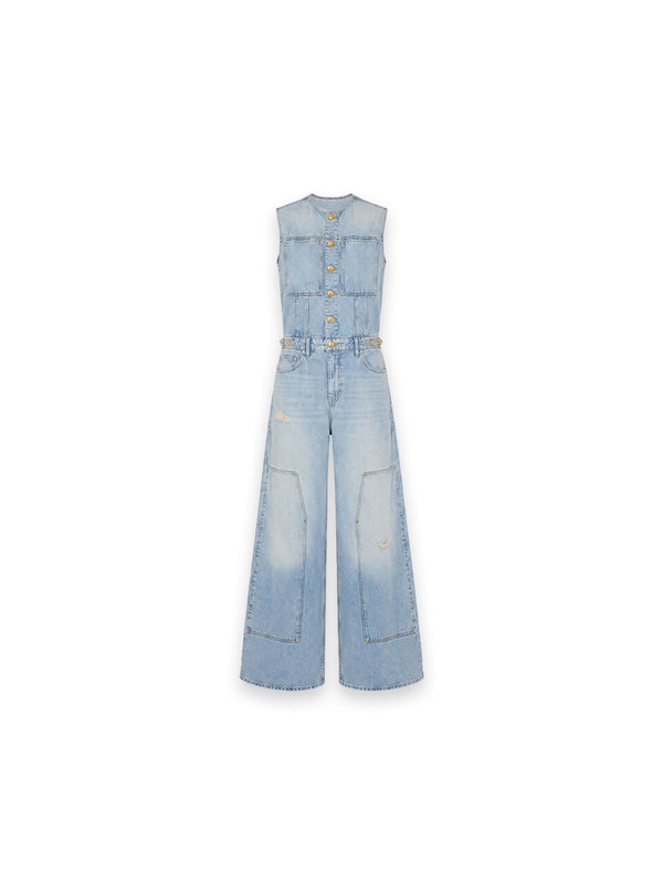 The Esme – Wide-Leg Jeansoverall im Vintage-Wash