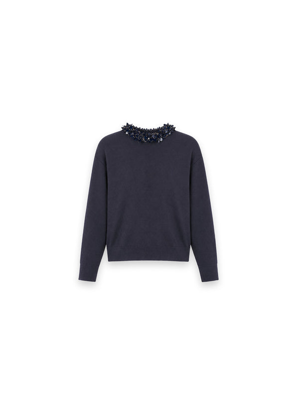 Amelia Pullover mit Paillettenkragen