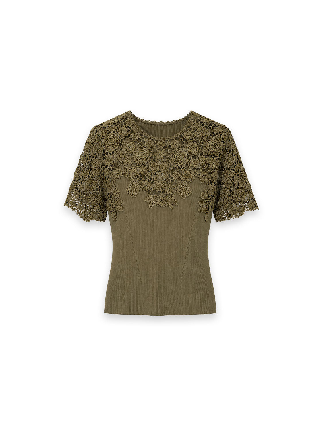 Clelia Top mit Spitzenblüten