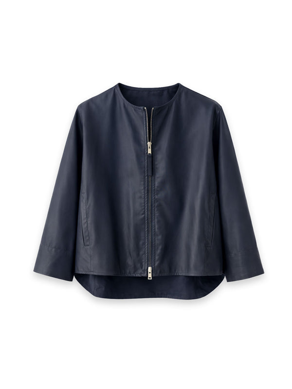 Lederjacke  mit modernem Zip Design