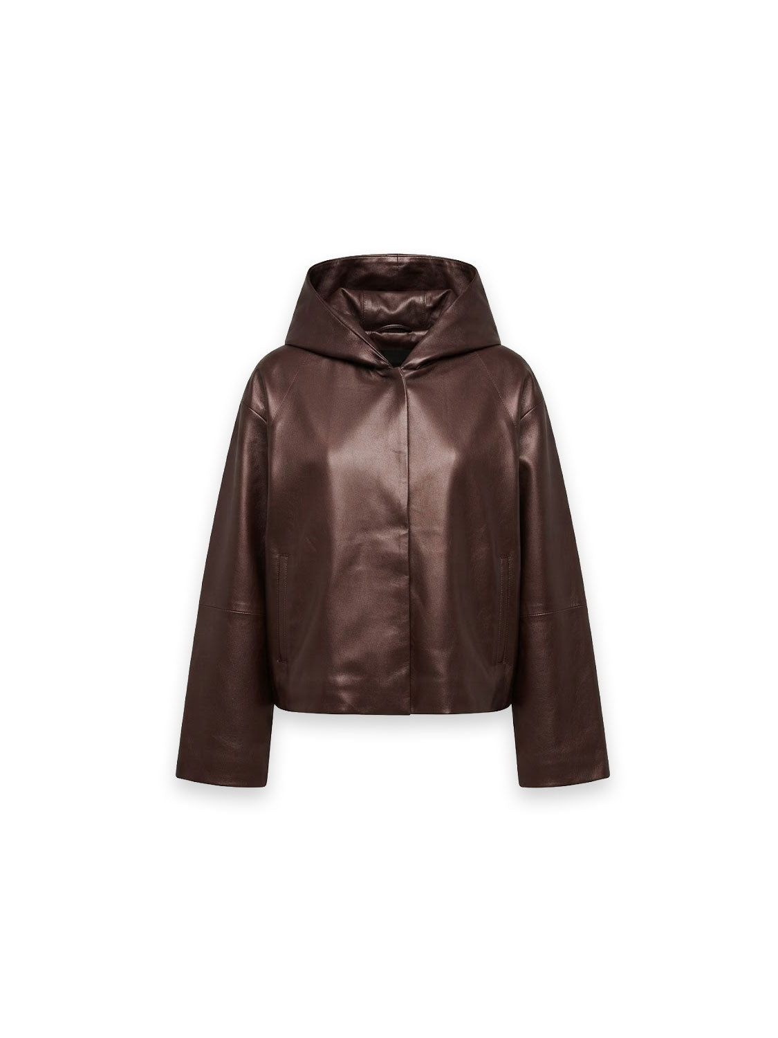 JUYO Lederjacke Verdeckter Verschluss