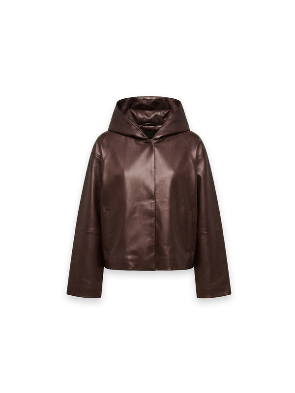 JUYO Lederjacke Verdeckter Verschluss