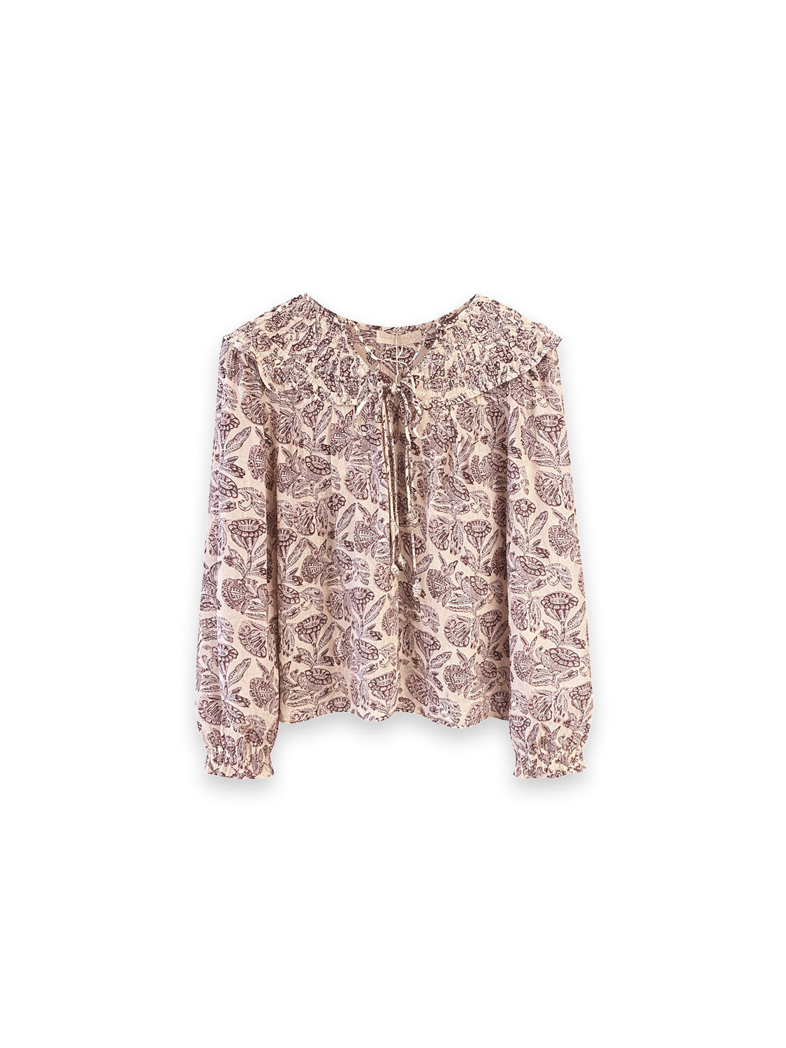 Florelle – Zarte Bluse mit romantischem Volantkragen