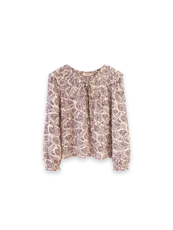 Florelle – Zarte Bluse mit romantischem Volantkragen