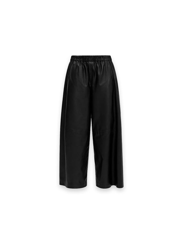 Palma Lederhose mit fließendem Wide Leg Schnitt