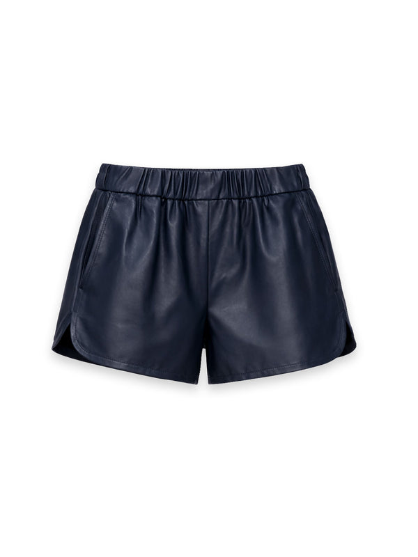Puk Ledershorts mit sportivem Schnitt