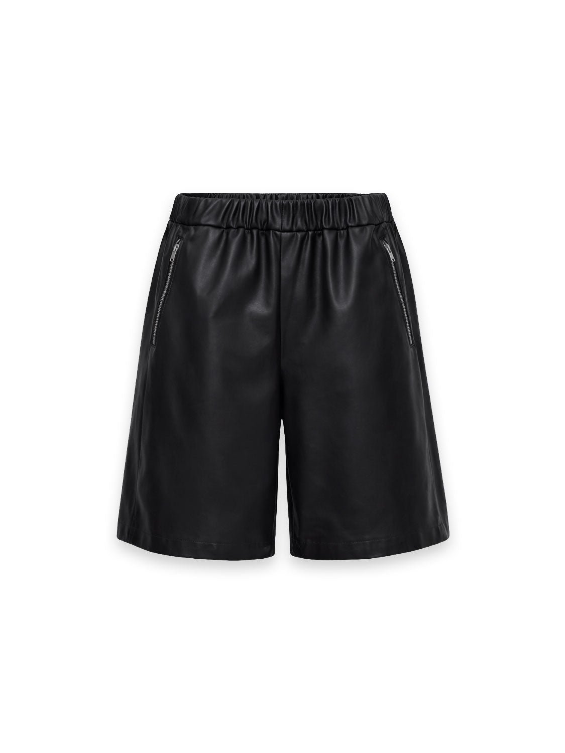 Pi Ledershorts mit markanten Zipperdetails