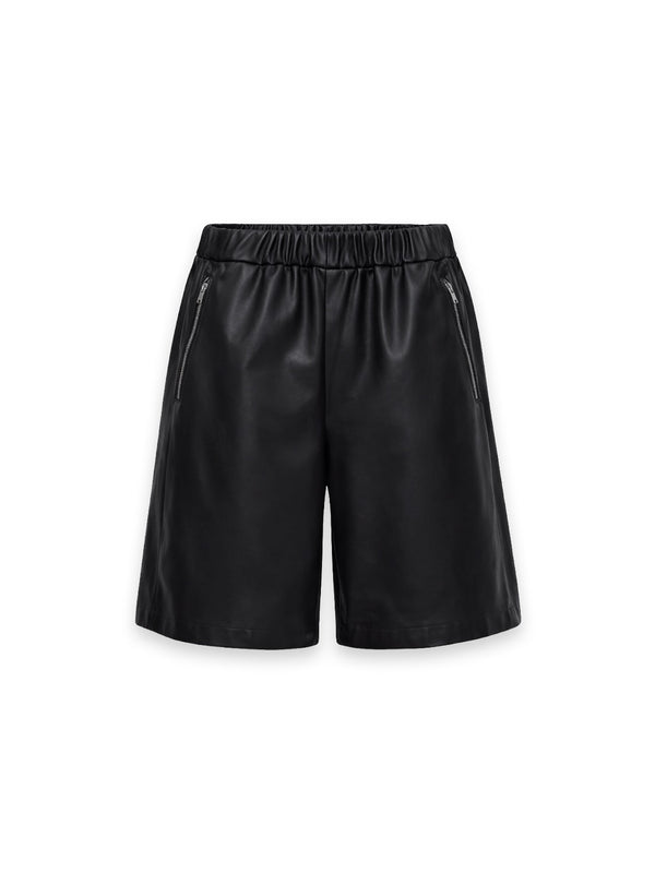 Pi Ledershorts mit markanten Zipperdetails