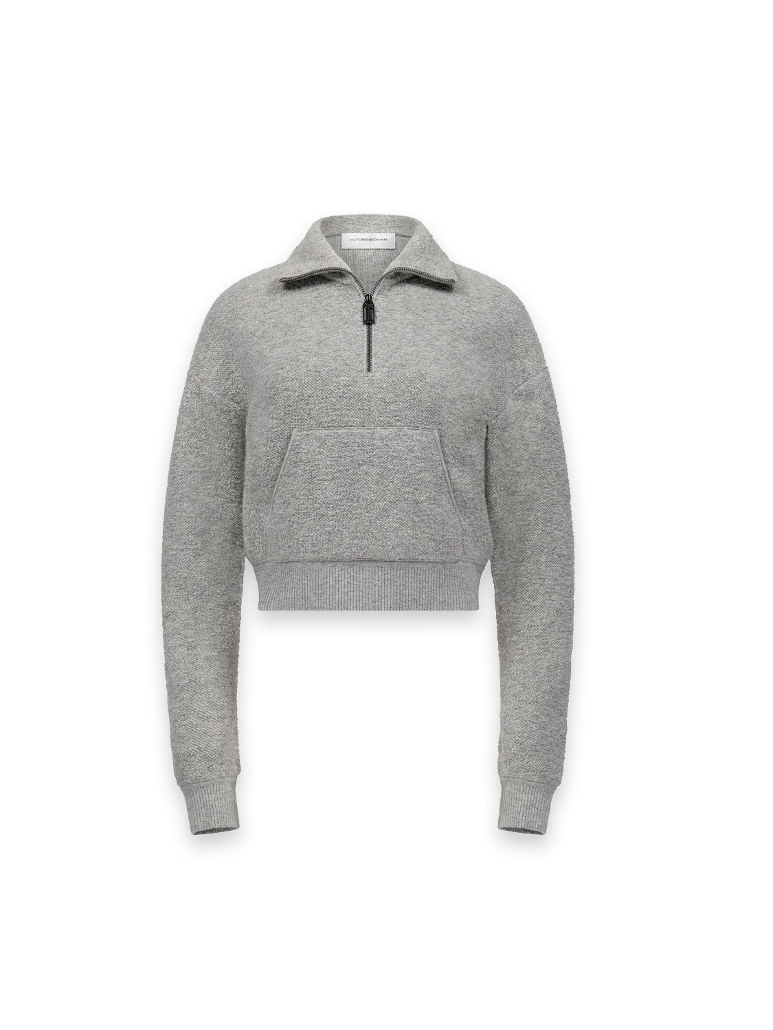Bouclé Troyer mit Half-Zip