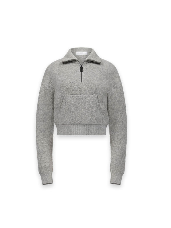 Bouclé Troyer mit Half-Zip