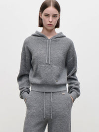 Bouclé Hoodie mit Kängurutasche