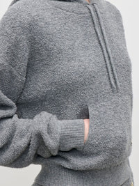 Bouclé Hoodie mit Kängurutasche