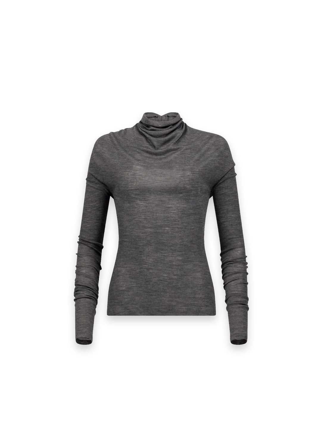 Draped Feinstrick-Rollkragenpullover