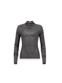 Draped Feinstrick-Rollkragenpullover