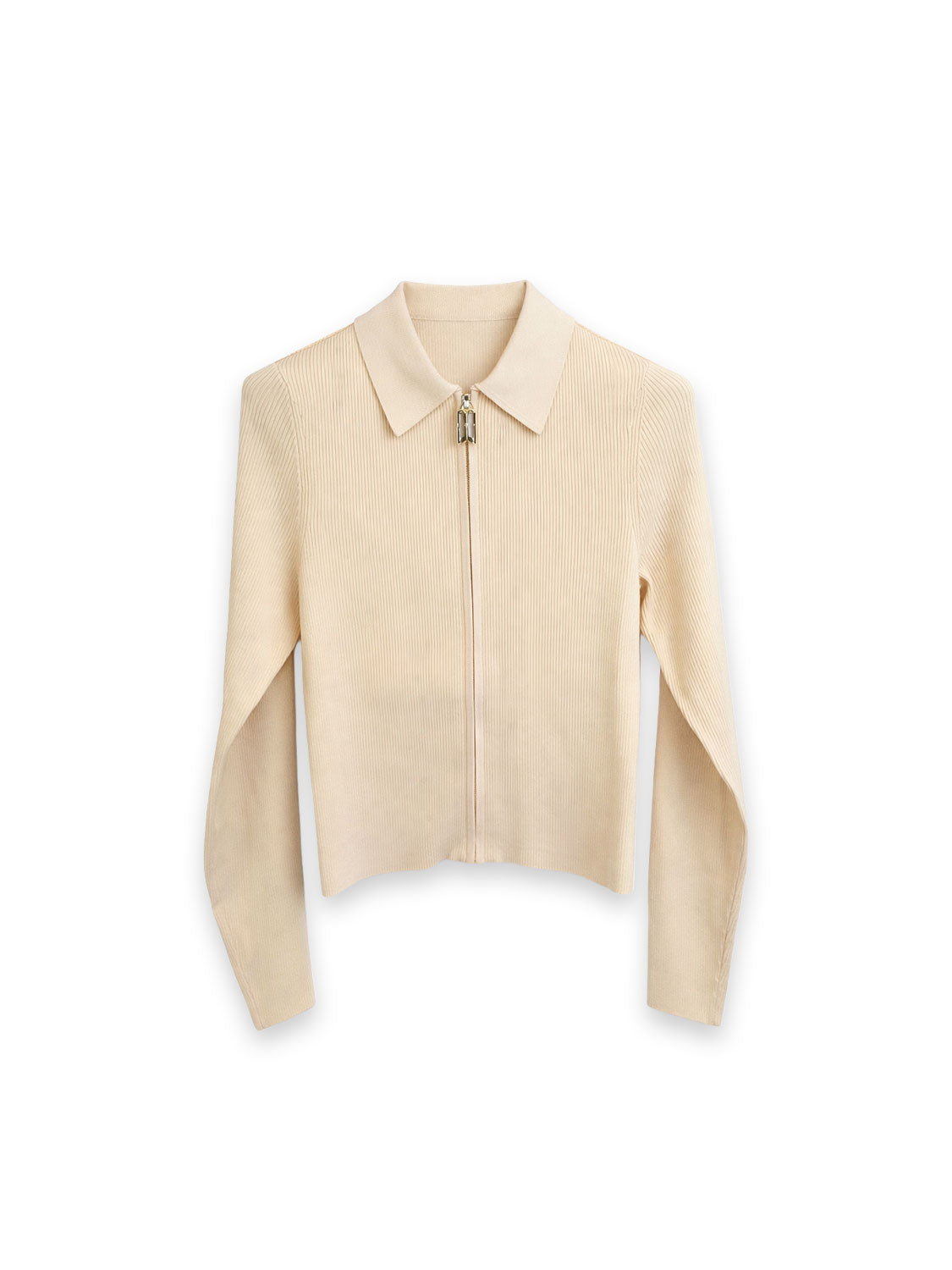 Rib Knit Zip Cardigan