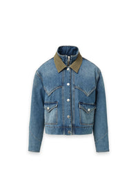 Wegner denim jacket – denim look with corduroy collar