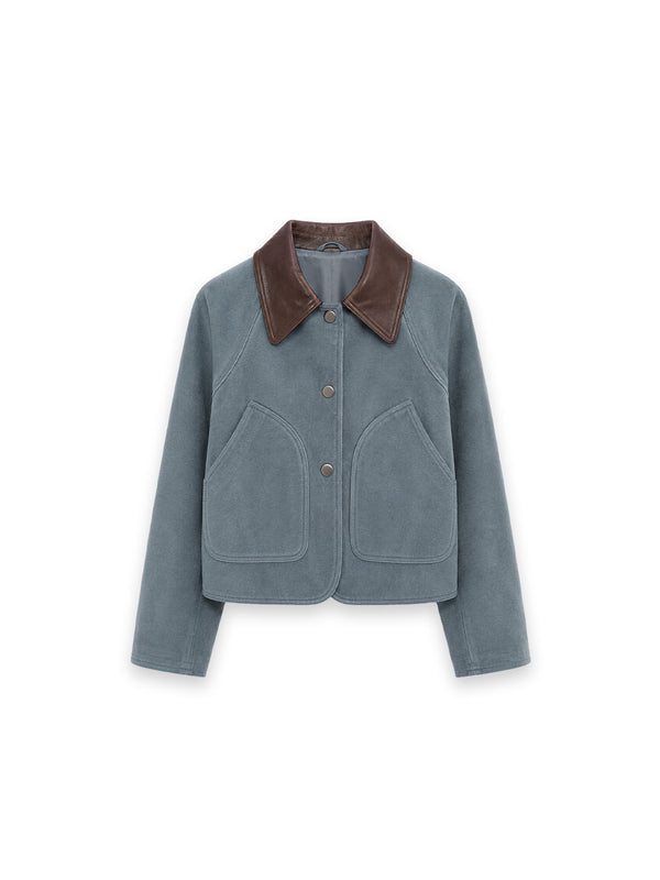 Walters Lederjacke mit Kontrastkragen