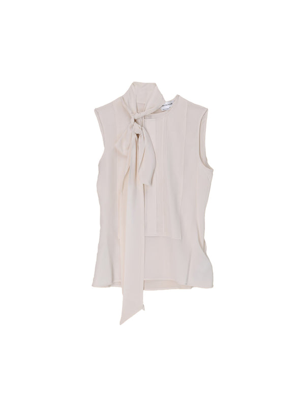 Seiden-Crêpe-Bluse mit Schluppe