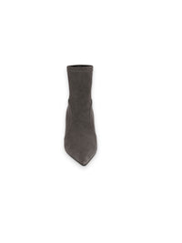 Spitze Stiefelette aus Veloursleder