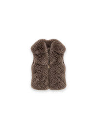 Fur vest with zipper