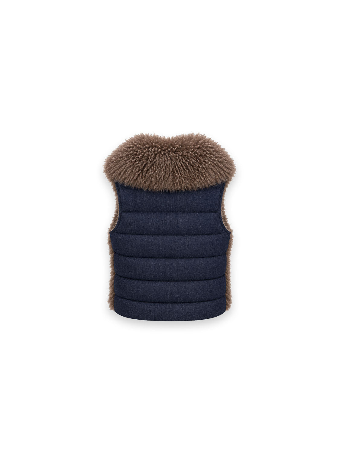 Fur vest with zipper