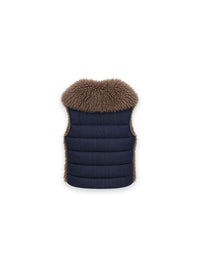 Fur vest with zipper