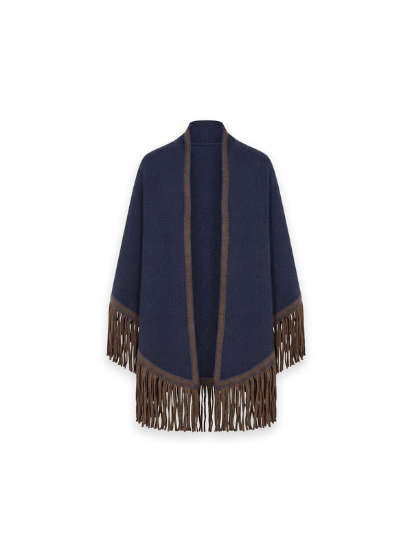 Triangolo Poncho mit Fransen