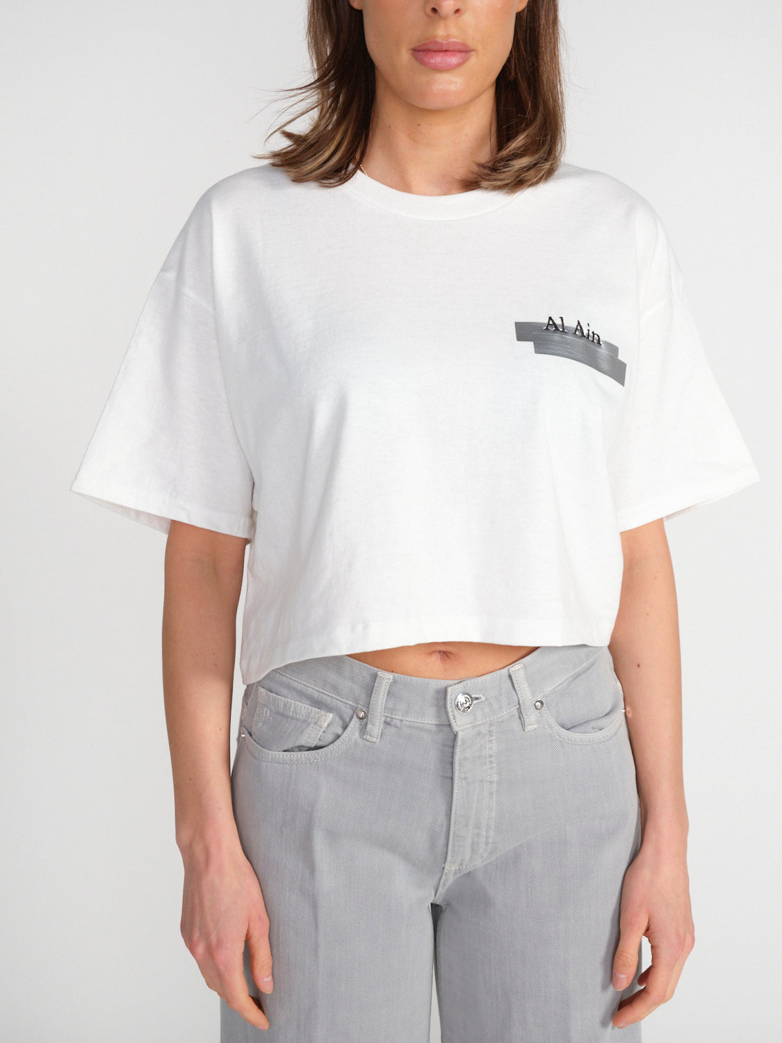Cropped T-Shirt mit Muster