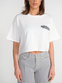 Cropped T-Shirt mit Muster