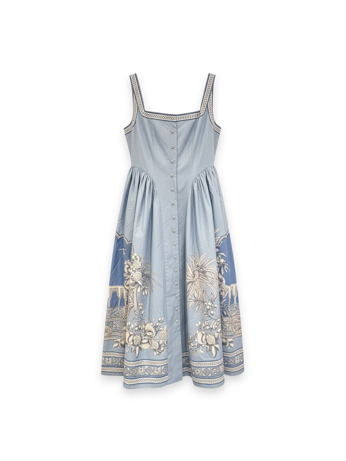 Villa - Midikleid mit Bordüre