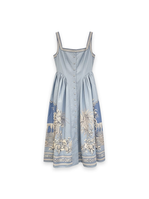 Villa - Midikleid mit Bordüre