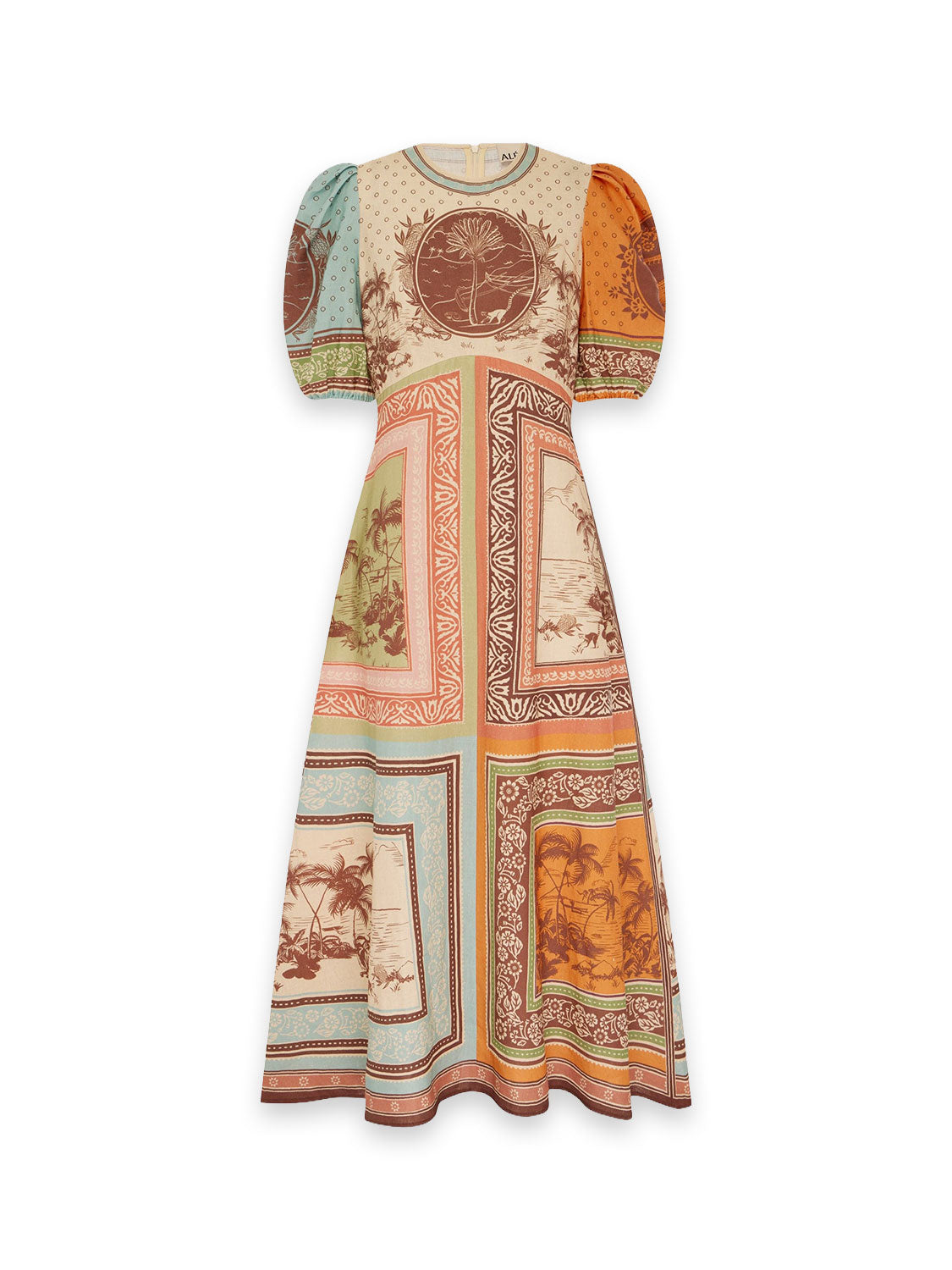 Palm Story-Leinenkleid