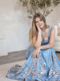 Villa - Midikleid mit Bordüre