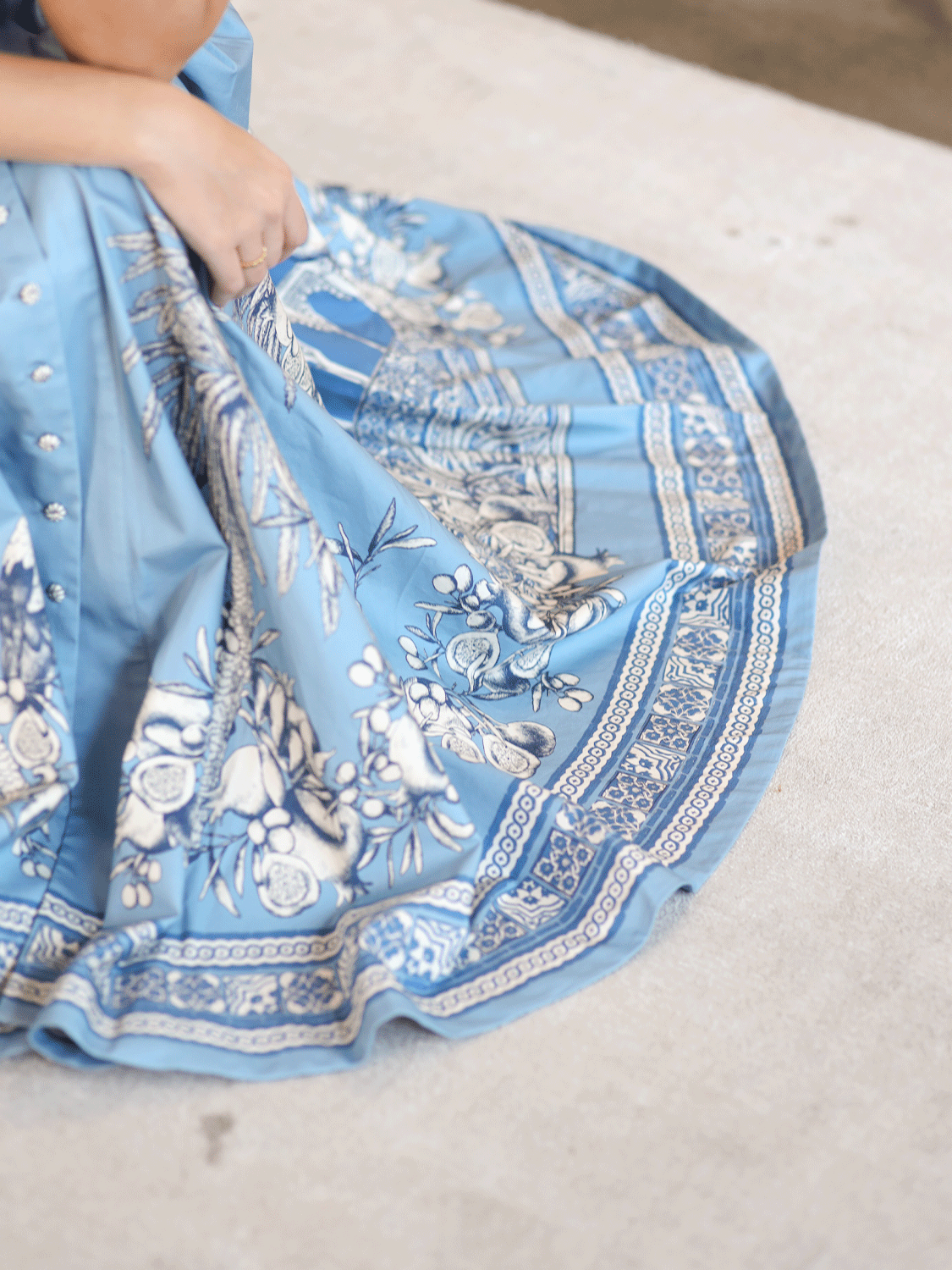 Villa - Midikleid mit Bordüre