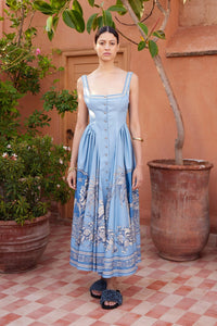 Villa - Midikleid mit Bordüre