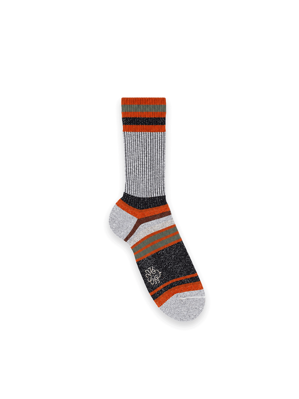 Paia –  Gestreifte Socken mit Lurex-Effekt