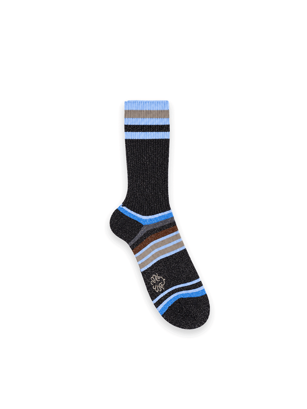 Paia –  Gestreifte Socken mit Lurex-Effekt
