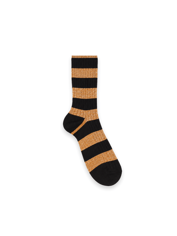 Paia –  Gestreifte Socken mit Lurex-Effekt