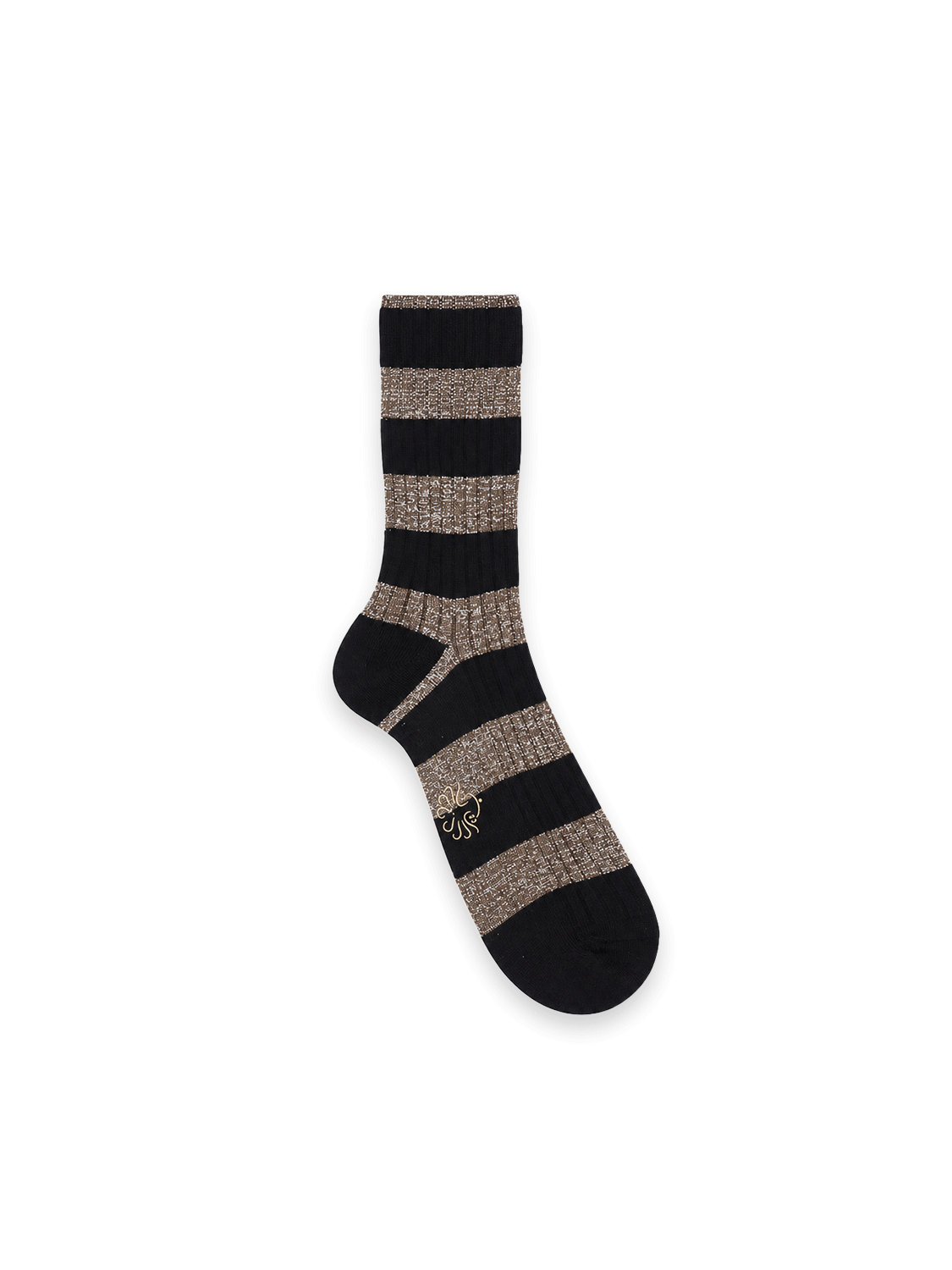Paia –  Gestreifte Socken mit Lurex-Effekt