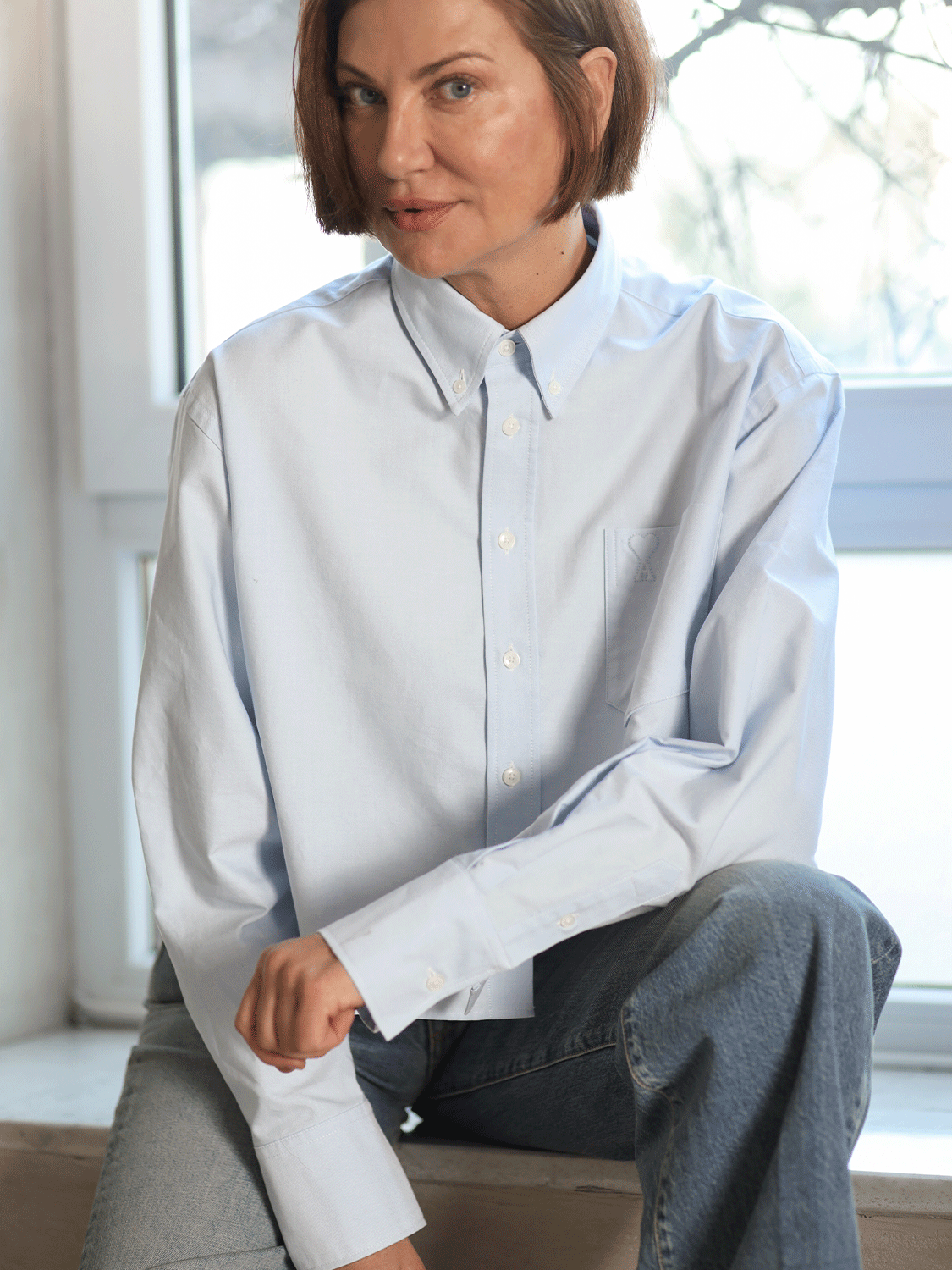 AMI Paris Cropped Hemdbluse