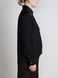 Bluse mit kontrastfarbenem Kragen